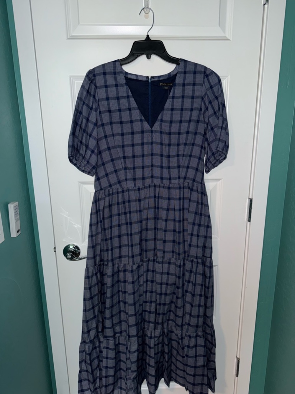 Pendleton Navy and Black Plaid Maxi Dress